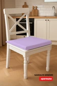 XPERMATE 4'lü Sandalye Minderi Su İtici Kumaş 40x40 cm Sünger Sandalye Minderi Bağcıklı Lila thumbnail 5
