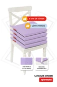 XPERMATE 4'lü Sandalye Minderi Su İtici Kumaş 40x40 cm Sünger Sandalye Minderi Bağcıklı Lila thumbnail 2