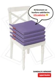 XPERMATE 4'lü Sandalye Minderi Su İtici Kumaş 40x40 cm Sünger Sandalye Minderi Bağcıklı Mor thumbnail 1