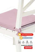 XPERMATE 4'lü Sandalye Minderi Su İtici Kumaş 40x40 cm Sünger Sandalye Minderi Bağcıklı Pembe - 3