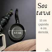 Sos Tavası 12 Cm Sosluk Mama Tavası Granit Tava Yanmaz Yapışmaz - 3