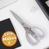 Paslanmaz Çelik Makas Ağır Tip Çok Amaçlı Makas Mukavva Deri Kauçuk Terzi Dikiş Kesme Makası 8 thumbnail 1