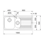 Franke Logica Line LLX 651-100 Sağ Damlalıklı Inox Eviye thumbnail 2
