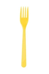Çatal Plastik Sarı 50 Adet Sarı - 1