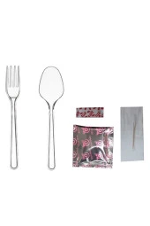Lüks Paket 6lı Tek Kullanımlık Plastik Kaşık-çatal Seti 100 Adet - 1