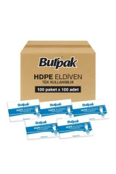 100lü Paket Tek Kullanımlık Hdpe (şeffaf /poşet ) Eldiven Large 12 Kutu (KUTUDA 100LÜ 12 PAKET) - 2