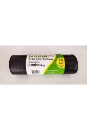 Endüstriyel Jumbo Çöp Torbası Poşeti - 2 Kat - Siyah - 500 Gr. - 80 X 110 Cm. / Koli - 1