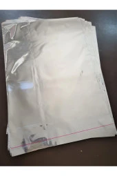 Kendinden Bantlı Metalize Gümüş Rengi Hediye Paketi-hediyelik Poşeti- 25x35-100 Adet - 1