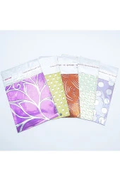 Metalize Bantlı Hediye Poşeti 7x9 cm Her Paket 100 Adet (5 Poşet 500 Adet) Hediyelik Poşet Paket - 1