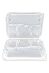 4 Bölmeli Şeffaf Kapaklı Yemek Ve Kepap Kapı ( 25 Adet) thumbnail 1