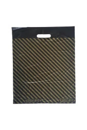 Naksan Takviyeli Ince Desenli Çizgili Siyah Çanta Poşet Torba - 5 No - 50x60 Cm. - 50 Adetlik Paket - 3
