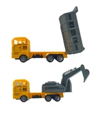 Oyuncak Çek Bırak İnşaat ve İş Makinaları Su Tankeri, Kamyon, Harç Kamyonu, Kepçe 4lü - 2