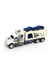 ÇEKİCİ TAŞIYICI ARABA TAŞIYAN POLİS TIR OYUNCAK 2 KATLI 30 CM thumbnail 1