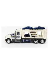 ÇEKİCİ TAŞIYICI ARABA TAŞIYAN POLİS TIR OYUNCAK 2 KATLI 30 CM thumbnail 2