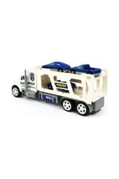 ÇEKİCİ TAŞIYICI ARABA TAŞIYAN POLİS TIR OYUNCAK 2 KATLI 30 CM thumbnail 3