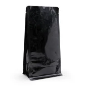 Parlak Siyah Flat Bottom Kilitsiz Torba 14x38+4 Cm 1000 Gr 1000 Adet thumbnail 1