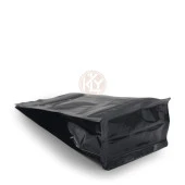 Parlak Siyah Flat Bottom Kilitsiz Torba 14x38+4 Cm 1000 Gr 1000 Adet thumbnail 2