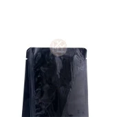 Parlak Siyah Flat Bottom Kilitsiz Torba 14x38+4 Cm 1000 Gr 100 Adet thumbnail 3