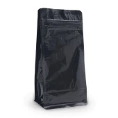 Parlak Siyah Flat Bottom Kilitli Torba 14x38+4 Cm 1000 Gr 1000 Adet thumbnail 1