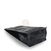 Parlak Siyah Flat Bottom Kilitsiz Torba 12x22,5+4 Cm 250 Gr 100 Adet thumbnail 2