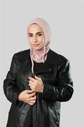 Pudra Bağcıklı Peluş Balaklava Boyunluklu Bere Jakar Düz 2327_06 - 1