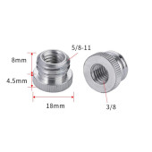 Ayex 3/8 inç Tripod Vidasını 5/8 İnçe Dönüştürücü Vida Adaptörü - 5