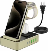 Tacelary 8'i 1 arada 100W Alüminyum Alaşımlı Şarj İstasyonu - Sarı - 1