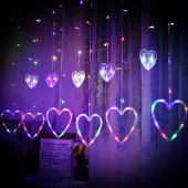 GÜN IŞIĞI SALKIM LED IŞIK KALPLİ SALKIM LED IŞIK GÜN IŞIĞI LED IŞIKLI PERDE IŞIK EKLEMELİ 220 VOLT thumbnail 3