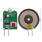 Kablosuz Şarj Modülü Type C 15W  Qi 9V 1.5A Mobil Akıllı Telefon Oyuncak Pil Şarj Transmiter Samsung Apple 5125-FA - 8