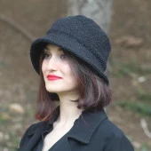 Kışlık Kadın Yün Bermuda Şapka Siyah 9898 thumbnail 1