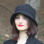 Kışlık Kadın Yün Bermuda Şapka Siyah 9898 thumbnail 2