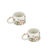 Kupa Bardak Seramik Lale Desenli 2'li Set 200 Ml - 1