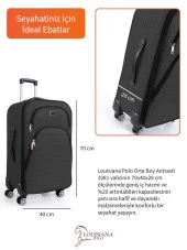 Louisiana Polo Orta Boy 4 Teker Kumaş Valiz Antrasit 1081 thumbnail 3