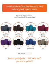 Louisiana Polo Orta Boy 4 Teker Kumaş Valiz Antrasit 1081 thumbnail 8