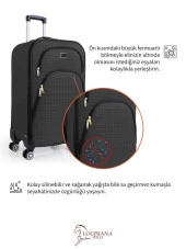 Louisiana Polo Kabin Boy 4 Teker Kumaş Valiz Antrasit 1081 thumbnail 6