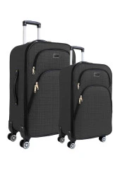 Louisiana Polo Orta ve Kabin Boy Valiz Seti 4 Teker Kumaş Valiz Antrasit 1081 - 1