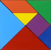 20 Adet 7 Parça Eğitici Renkli 10x10 cm  Ahşap Orta Boy Tangram Akıl Zeka Mantık Ve Strateji Oyunu thumbnail 4