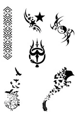 Kuş ve Kol Geçici Dövme Kalıpları Sadece Desen thumbnail 1