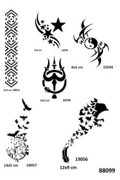 Kuş ve Kol Geçici Dövme Kalıpları Sadece Desen thumbnail 2