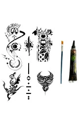 Fantastik Karizmatik Modeller Hint Kınasıyla Geçici Dövme Yapma Kiti - 1