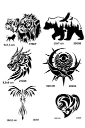 Doğa Modelleri Spray Tattoo Geçici Dövme Seti Dark Siyah Sprey - 1