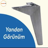 Moderno Mobilya Kanepe Tv Ünitesi Konsol Koltuk Ayağı Saten Gri Eskitme 18 Cm Ayakları - 3