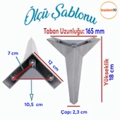 Moderno Mobilya Kanepe Tv Ünitesi Konsol Koltuk Ayağı Saten Gri Eskitme 18 Cm Ayakları - 2