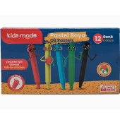 Kidsmode Yağlı Pastel Boya Yuvarlak 12 Renk - 1