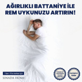 Sinada Ağırlıklı Battaniye Çift Kişilik Yorgan 10 Kg Gri 200x220 %100 Pamuk 4 Mevsim Kullanılabilir - 3