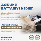 Sinada Ağırlıklı Battaniye Çift Kişilik Yorgan 10 Kg Gri 200x220 %100 Pamuk 4 Mevsim Kullanılabilir - 4