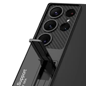 Samsung Galaxy S24 Ultra Kılıf Kamera Korumalı Şeffaf Sarrmaz Standlı Kapak Lego - 2