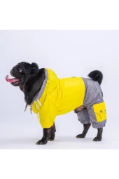 Pawstar Köpek Yellow-Grey Bicolor Rompers XL Sırt38cm Göğüs55cm Boyun34cm - 1