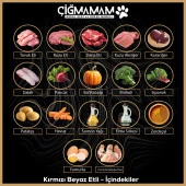 Çiğmamam Kırmızı ve Beyaz Etli Tahılsız Köpek Barf Maması 20 Kg 1000 Gr 20 ADET - 2