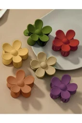 Kadın 3’lü Renkli Papatya Mandal Toka - 4